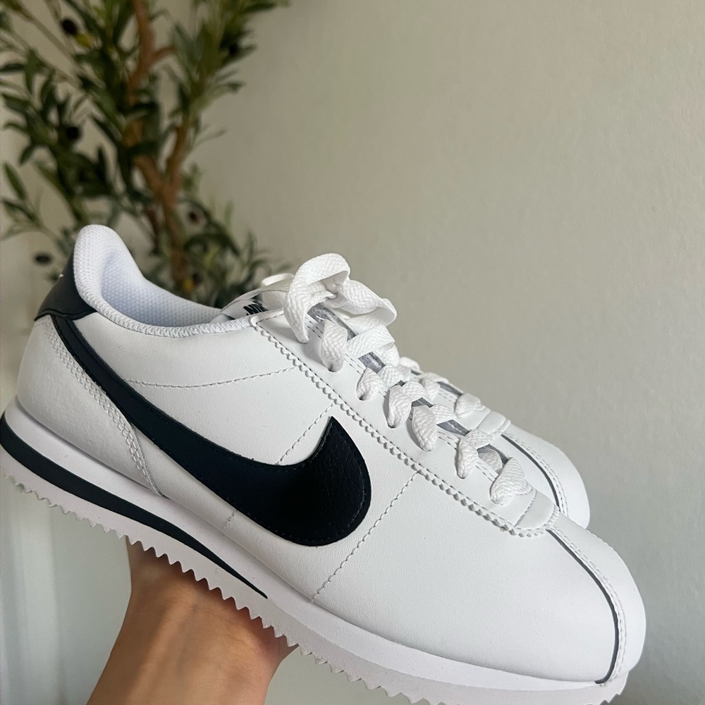 Nike White and Black Cortez Sneakers Timeless Style